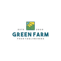 Creative green farm logo design