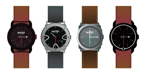  Watch for man and woman with black watch strap 