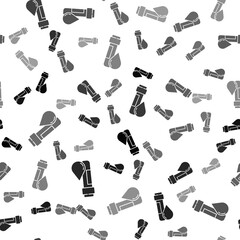 Black Test tube with water drop icon isolated seamless pattern on white background. Vector Illustration.