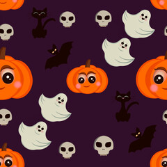 seamless pattern for Halloween with a Ghost