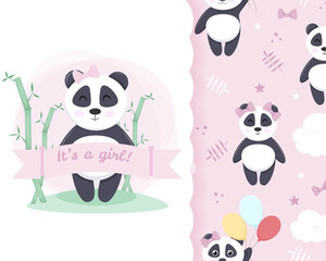 Baby shower girl, vector templates