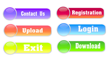 illustration set bright  buttons for web-design 