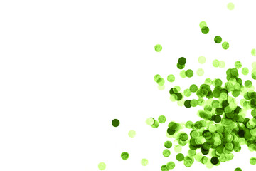 Bright green confetti isolated on white background.