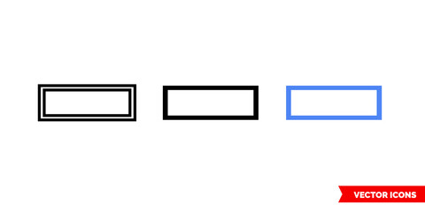 Row icon of 3 types. Isolated vector sign symbol.