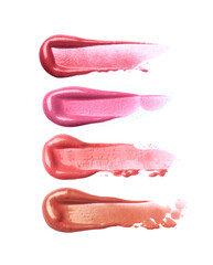 Different lip glosses isolated on white