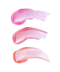 Different lip glosses isolated on white