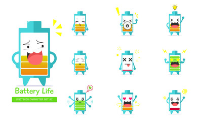 Battery life emoticon character set #2