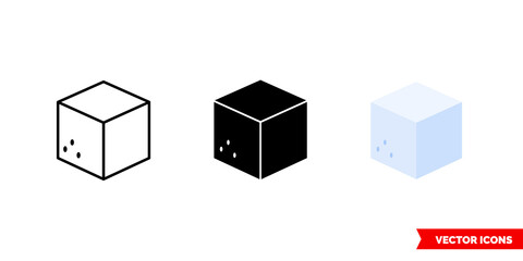 Sugar cube icon of 3 types. Isolated vector sign symbol.