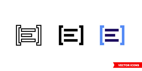 Term icon of 3 types. Isolated vector sign symbol.