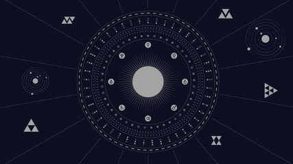 Solar system. Abstract. Line art. © GurgenTorosyan