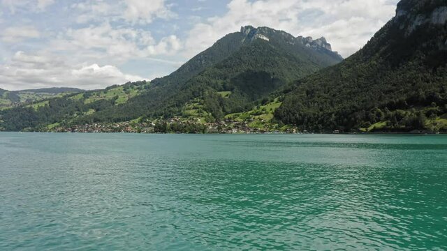 Lake thun aerial view Switzerland