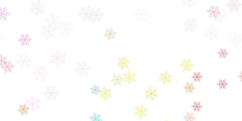 Light multicolor vector natural backdrop with flowers.