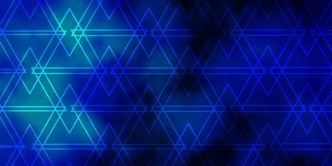 Dark BLUE vector texture with lines, triangles. Colorful illustration with triangles in simple style. Pattern for booklets, leaflets