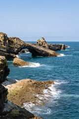 Seascape of Biarritz. Basque Country of France.