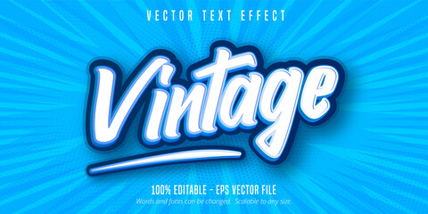 Vintage text, pop art style editable text effect