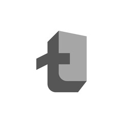 letter t flat logo design