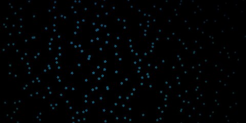 Dark BLUE vector template with neon stars. Shining colorful illustration with small and big stars. Pattern for new year ad, booklets.