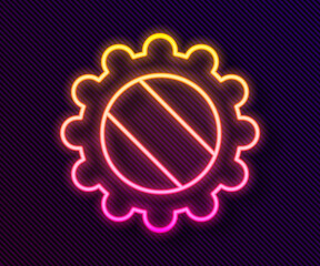 Glowing neon line Bottle cap icon isolated on black background. Vector Illustration.
