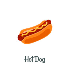Hot dog with mustard vector