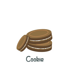 Cookie Brown cookie with white cream