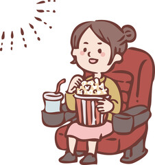 映画を見る女の子