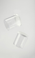 medical transparent plastic container with white lid