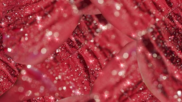 abstract red texture background with sequins and bokeh.