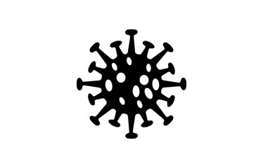 black virus bacteria on white background
