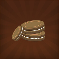 Cookie Brown cookie with white cream