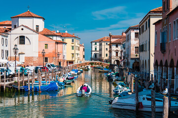 A look from the Venice lagoon. the city of Chioggia.