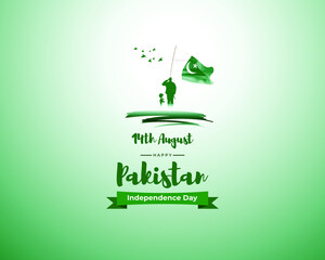 vector illustration for Pakistan independence day-14th August
