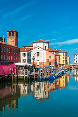 Obraz premium A look from the Venice lagoon. the city of Chioggia.