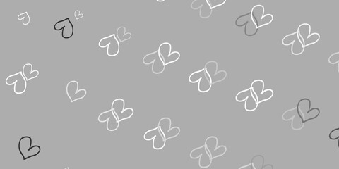 Light Gray vector texture with lovely hearts.