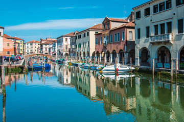 Obraz premium A look from the Venice lagoon. the city of Chioggia.