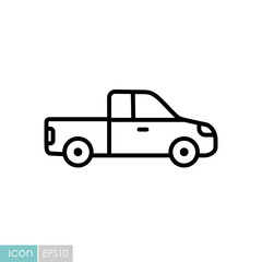 Fototapeta na wymiar Pickup car flat vector icon