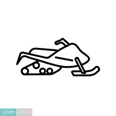 Snowmobile flat vector icon design isolated