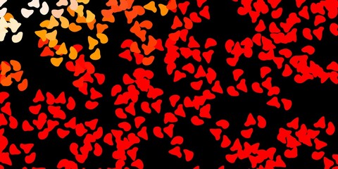 Naklejka na ściany i meble Dark red, yellow vector backdrop with chaotic shapes.