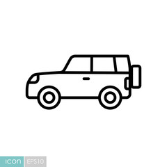 SUV car flat vector icon