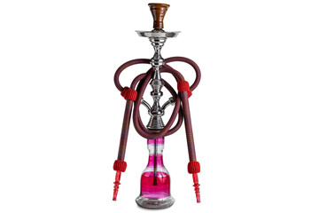 Isolated hookah or water pipe with hose