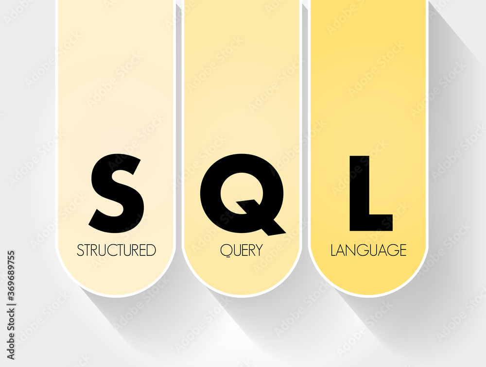 Poster sql - structured query language acronym, technology concept background