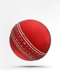 Cricket ball isolated on white with shadow. Professional sport ball design. 3D illustration element.