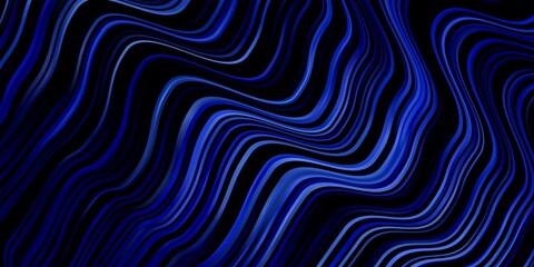 Dark BLUE vector pattern with curved lines. Brand new colorful illustration with bent lines. Pattern for busines booklets, leaflets