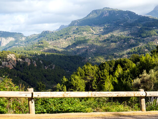 Fototapeta na wymiar mountain landscape with fence Soller, Mallorca