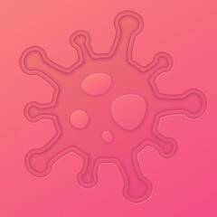 Corona virus -2019-nCoV icon. Prevention Coronavirus COVID-19. Paper cut style vector. Healthcare and medicine concept. Coronavirus bacteria cell.