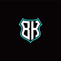B K initials monogram logo shield designs modern