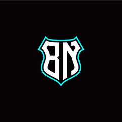 B N initials monogram logo shield designs modern