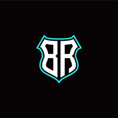 B R initials monogram logo shield designs modern