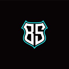 B S initials monogram logo shield designs modern