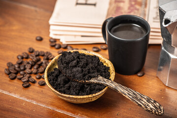 used coffee grounds