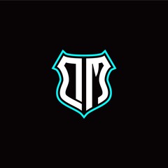 D M initials monogram logo shield designs modern